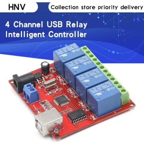 5V 12V 24V 4 Channel USB Relay Control Switch Programmable Computer Control For Smart Home PC Intelligent Controller