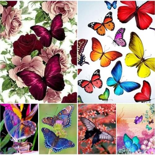 5D DIY Full Square Diamond Painting Animal Butterfly Cross stitch Diamond Mosaic Picture Of Rhinestone Diamond Embroidery Decor