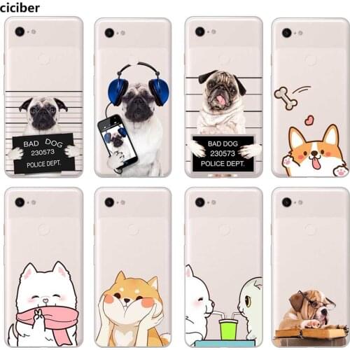Shiba Pug Dog Phone Case For Google Pixel 5 4a 4 3a 3 2 XL Soft Silicone TPU Cover for Pixel 5XL 4XL 3XL 2XL Protect Back Fundas
