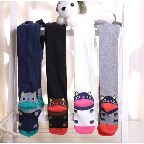 Childrens Leggings Girls Cotton Embroidered Cat Knitted Pantyhose High Quality Comfortable Breathable Exquisite Pantyhose Print
