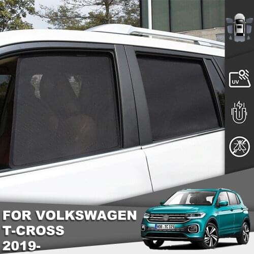 For Volkswagen T-CROSS 2019-2021 Sunshade Car Magnet Front Folding Window Mesh Auto Door Frame Radiation Protective Curtains