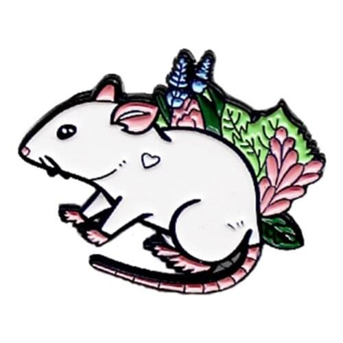 Cartoon Rats Enamel Pin Custom Mouse Brooches Animal Badge Bag Shirt Lapel Pin Buckle Simple Jewelry Gift for Friends