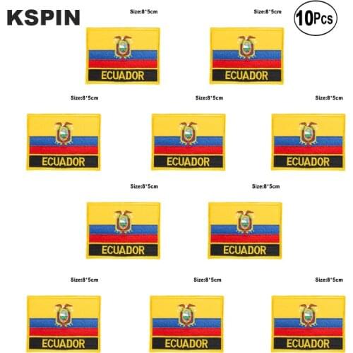 Ecuador Flag Embroidery Patches Iron on Saw on Transfer patches Sewing Applications for Clothes in Home&Garden