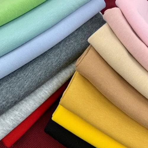 Cotton Terry Fabric Combed Sweater Fabric Knitted Cotton Fish Scale Clothing Fabric A Variety Of Pure Color Handmade Fabrics