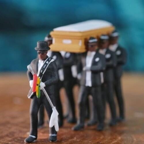 Cosplay Ghana Dancing Pallbearers Coffin Dance Figure Action Funeral Dancing Team Display Funny Accessories 6/8pcs