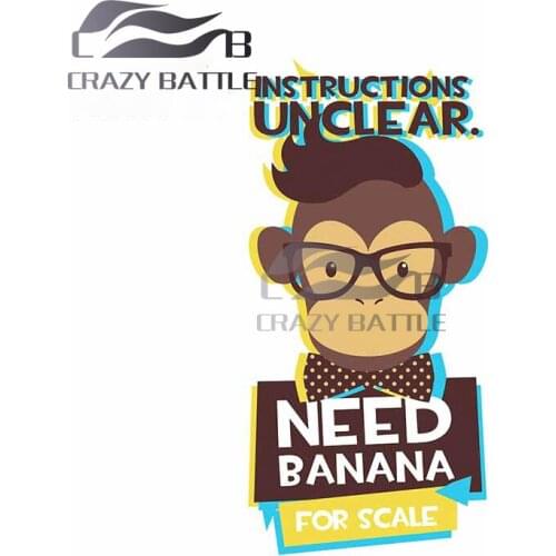 Crazy Battle 13 x 6.7cm Need Banana Scale Personality Creative Car Stickers Vinyl Decal Windshield Fashion Scratch-Proof