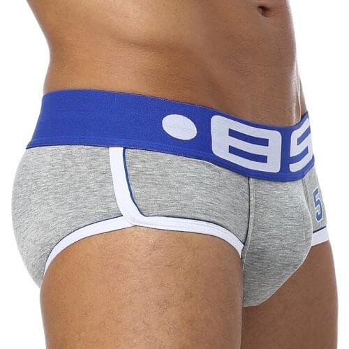 85 Brand 50PC/LOT Wholesale Men Underwear Sexy Gay Briefs Cotton Breathable Quick Dry Men Underpants Comfortable Briefs Cucea