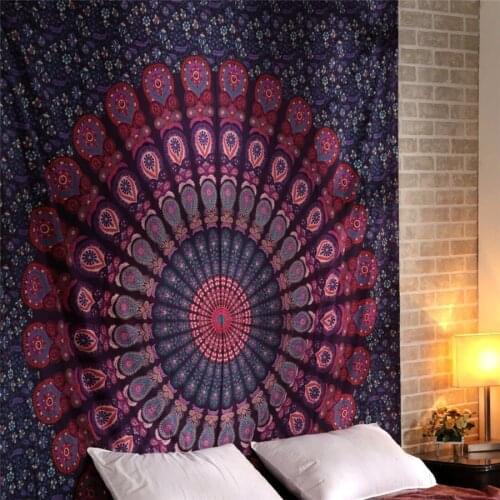 Bohemian Floral Tapestry Wall Fabric Hippie Tapiz Mandala Carpet Wall Blanket Decor Bedroom Home Yoga Mat Beach Mattress 230x180