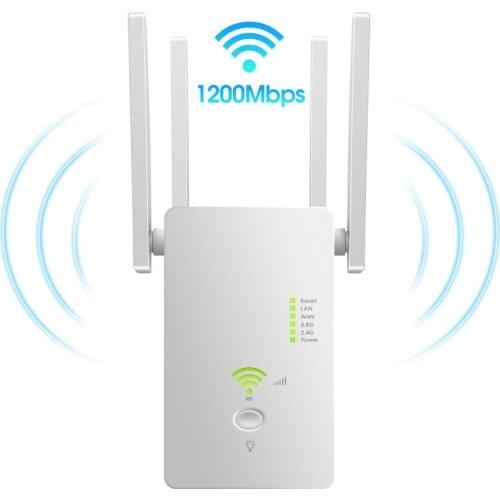 WiFi Range Extender Repeater Router AC1200M WiFi Booster Access Point 2.4 5GHz Dual Band WiFi Extender US EU Plug WiFi Repeater