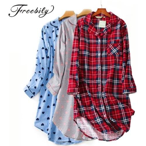 Plus size long sleep dress women sleepwear winter warm cotton long sleeve nightgowns Women pyjamas night long dress