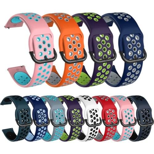 20mm 22mm Silicone Strap for Samsung Galaxy Watch 42m 46mm Watch 3 41mm 45mm Band Active 2 Gear S2 S3 Huawei Watch gt 2 Bracelet