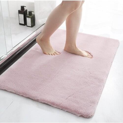 Modern Solid Color Bath Mat Microfiber Thicken Shower Bathroom Carpets Anti-skid Beside Toilet Bathtub Floor Rugs Home Decor