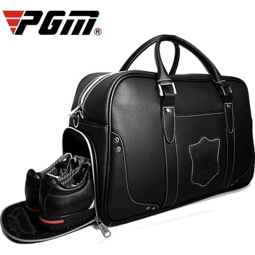 1 pcs Golf Clothing Bag PGM mens motion portable bag Built-in shoes bag Large Capacity Leather YWB021