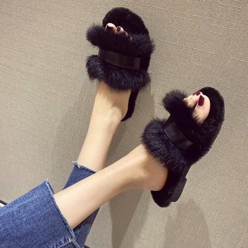 YSHUNIJ Shoes Mao Mao shoes women wear the new Korean version of flat flat-bottom home shoes in autumn 2021