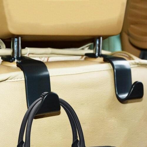 Universal Car Headrest Back Seat Hook 2pcs Seat Hanger Vehicle Organizer Holder For Handbags Purses Coats And Grocery Bag