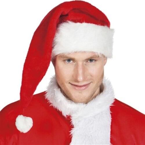 Party Shop christmas Santa Claus Hat Deluxe Long christmas decorations рождественские украшения