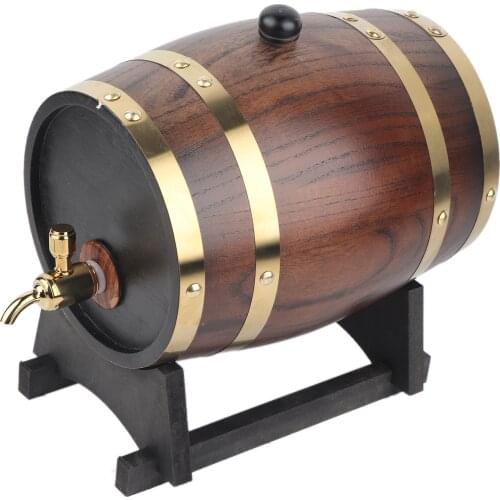 1.5/3L Wood Barrel Vintage Oak Beer Brewing Tools Red Wine Brandy Whisky Barrel Mini Keg Bar Home Brew Beer Keg