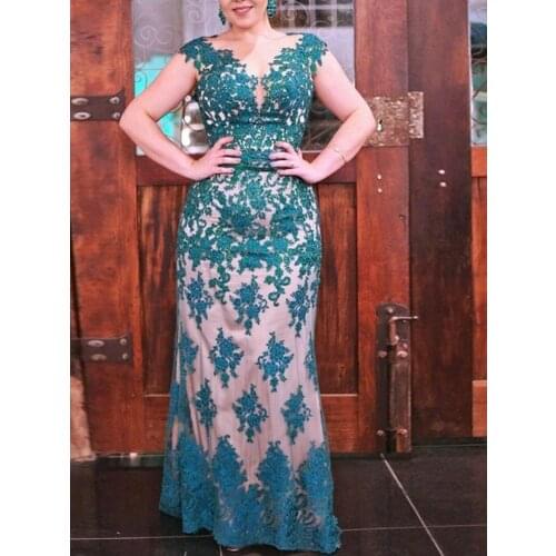 Elegant Mermaid Mother of The Bride Dresses V-neck Sleeveless Wedding Party Gowns Appliques Backless Mother Dresses for Wedding