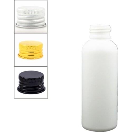 100ml empty Plastic Bottles, white PE bottle with Lined Aluminum Silver/gold Lid cap x 10