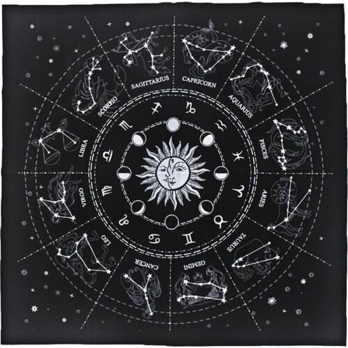 1x Divination Tarot Table Cloth Constellation Soft Velvet Tapestry Square