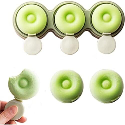 3pcsx3 Cavity Donut Silicone Popsicle Molds with Lid and Sticks Homemade Pop Maker Ice Cream Mold Cakesicle Doughnut Mold