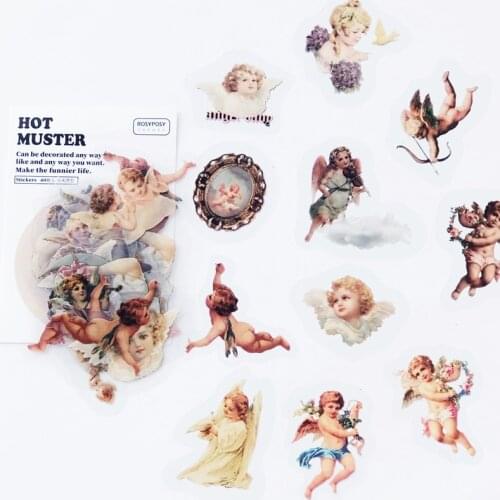 40PCS /Pack Little Angel Boy Girl PVC Craft Sticker Notebook Computer DIY Decoration