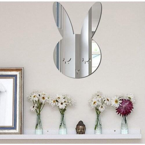 Nordic Acrylic Mirror Cartoon Wall Camera Props Rabbit Deer Kids Room Wall Decor Home Decoration наклейки на стену зеркало 2021