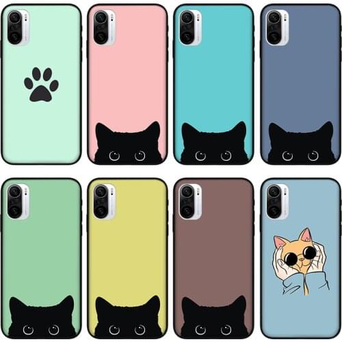 Phone Case For Xiaomi Mi 11 10 Lite 10T Pro Case Cute Cartoon Cat Cover Redmi Note 9 8 K40 K30 Pro fashion Cases