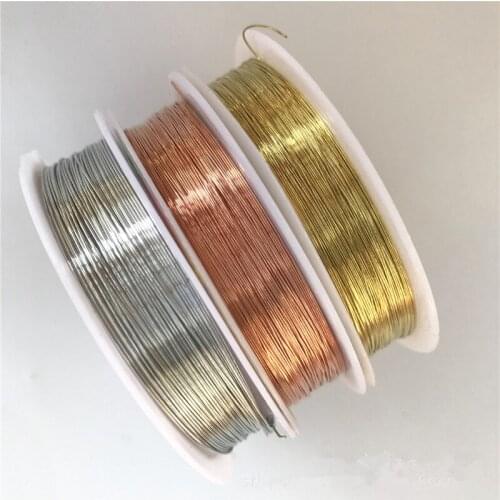 Colorfast Copper Wire For Bracelet Necklace Jewelry DIY Accessories 0.2/0.25/0.3/0.4/0.5/0.6Craft Beading Wire