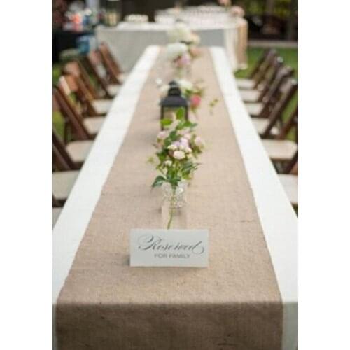 Rustic Burlap Hessian Table Runner Natural Jute Wedding Table Decoration