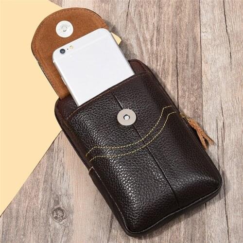 Card Key Holder Waist Bag Travel Riding motorcycle Leather Clutch Bag Waterproof Outdoor Waist Packs Multi-purpose