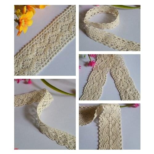 Wholesale mixed 20 yards Ivory white DIY delicate beautiful cotton lace Beige textile clothing decorative accessories A2