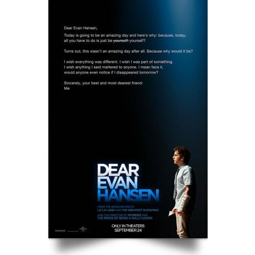Dear Evan Hansen MOVIE Picture Art Film Print Silk Poster for Your Home Wall Decor 24x36inch