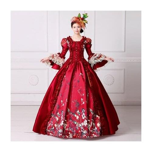 Red bubble venice carnival queen ball gown princess medieval dress Renaissance Gown Victoria/Antoinette/ball gown/Belle Ball