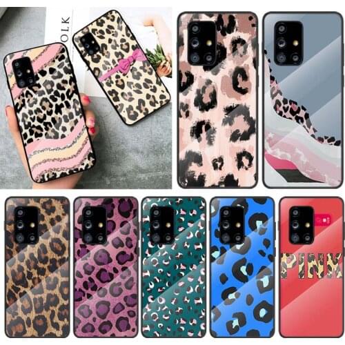 Leopard series For Samsung Galaxy A91 A81 A72 A71 A52 A51 A41 A31 A21S A11 A01 Tempered Glass Cover