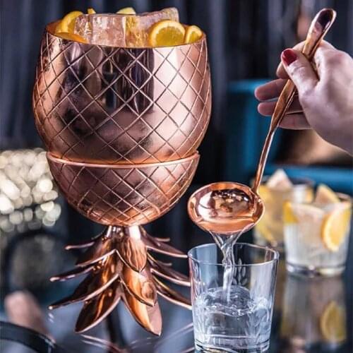 Coppers Pineapple Tumbler Mug With Copper Straw Handmade Food Safety Kitchen Decoration for Bar Party Cocktail Cups