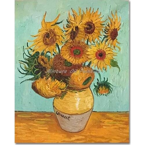 The Vase Sunflower Of Vincent van Gogh Hand Painted Famous Oil Painting On Canvas Wall Art Picture For Home Decoration