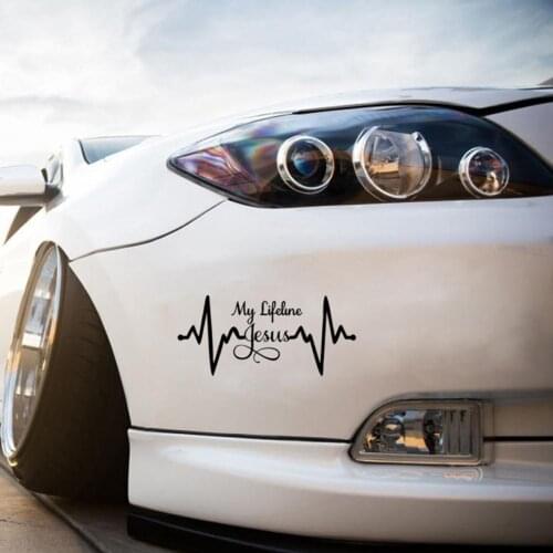 My Lifeline Jesus Graph Sticker Christian God Religious Cute Car Styling Decal Auto Decor Car Accessories Self-adhesive