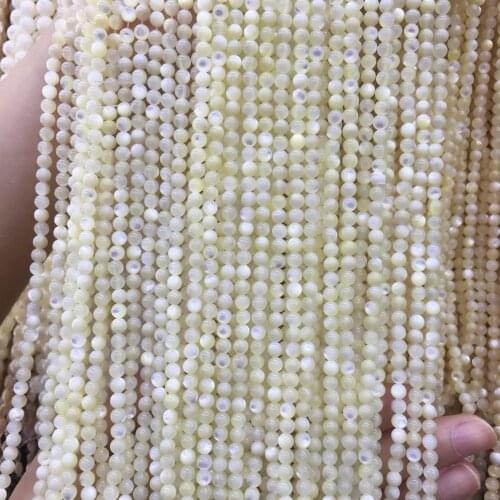 Natural Round Trochus Top Shell Stone White Beads Jewelry Making 15.5 inch Women jewelry Making DIY Bracelet Necklace