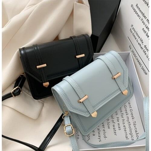 2021 Brand New Womens Small Crossbody Bag Lightweight PU Leather Messenger Bag Flap Handbag Fashion Summer Bag for Female