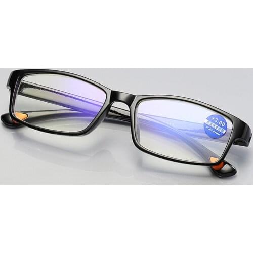 Retro Drop Resistant Anti Blue Light Reading Glasses Mens And Womens Eyeglasses Blue Film Diopter +1.0 1.5 2.0 2.5 3.0 3.5 4.0