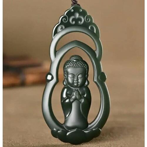 Natural Hetian Jade Baby Buddha Pendant Hand-carved Necklace As A Christmas Gift for Lovers