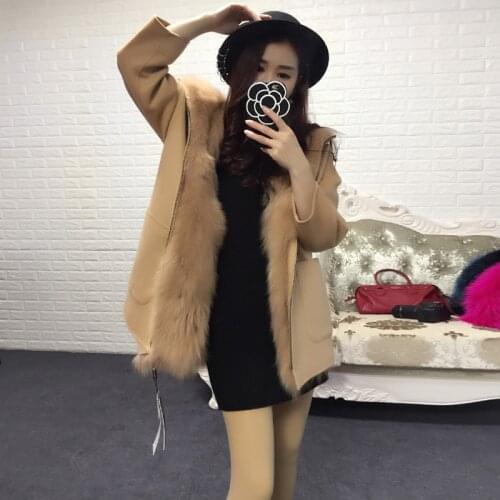 Mao Maokong 2020 new detachable fox fur liner full wool double-sided woolen fur parka woman parkas Womens winter jacket