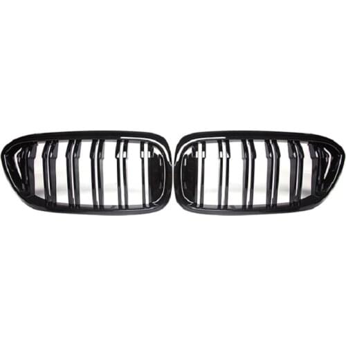 1 Pair ABS Front Grilles For BMW G30 G31 G38 5 Series 525I 530I 540I 550I 2017-2019 Bright Black Mesh Grille Car Exterior Parts