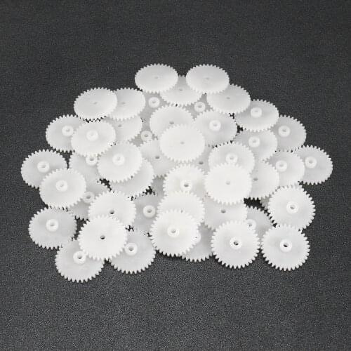 Uxcell 50Pcs 302/342A Plastic Gear 2mm Hole Diameter 4.3x16/3.3x18mm Toy Accessories with 30/34 Teeth for DIY Car Robot Motor