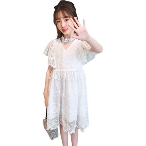 Dresses For Girls Lace Floral Girl Party Dress Casual Style Kids Dress Summer Childrens Costumes For Girls 6 8 10 12 14