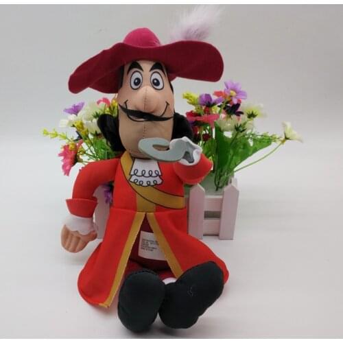 Captain Hook Plush Doll Peter Pan Red Black 12" Toy