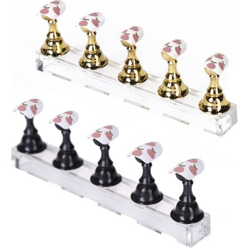 5pcs/Set Nail Practice Base False Nails Showing Stand False Nail Tips Practice Stand Acrylic Display Magnetic Holder Art Tools