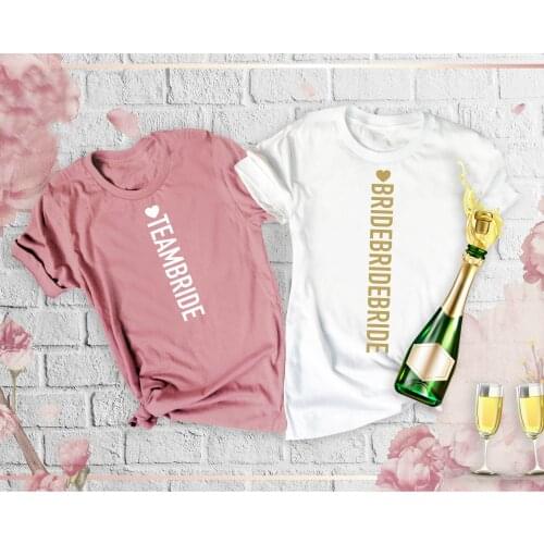 Team bride pure cotton casual hipster vintage t shirt wedding ceremony dress gift party fashion tees girl pretty tops