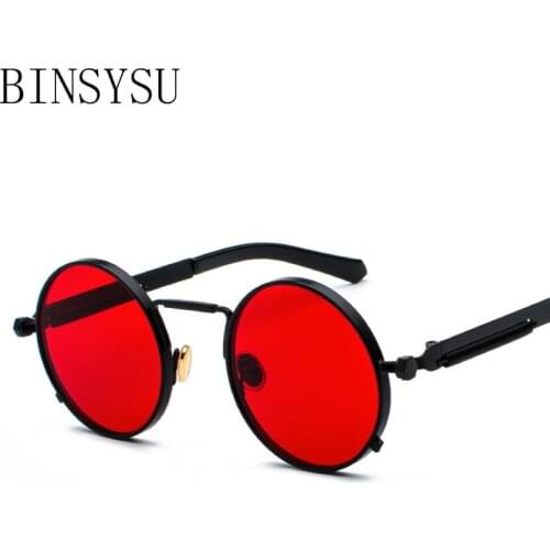 Steampunk Sunglasses Round Gold Frame for Men Metal Small Gothic Sunglasses Shades Brand Designer Sunglasses for men